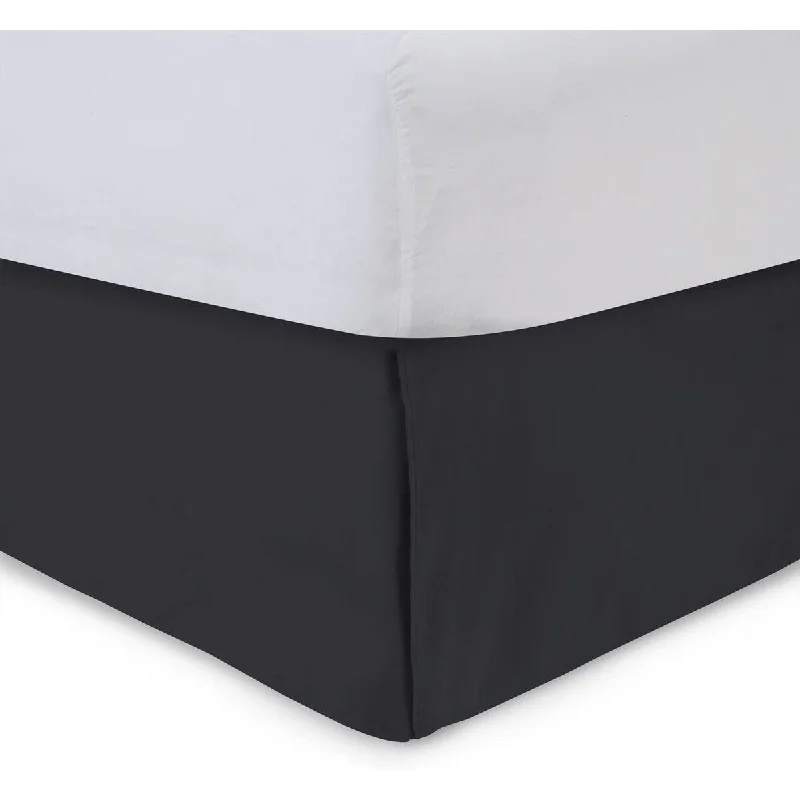 Tailored Bedskirt with Split Corners -14 inch Drop, Black, King