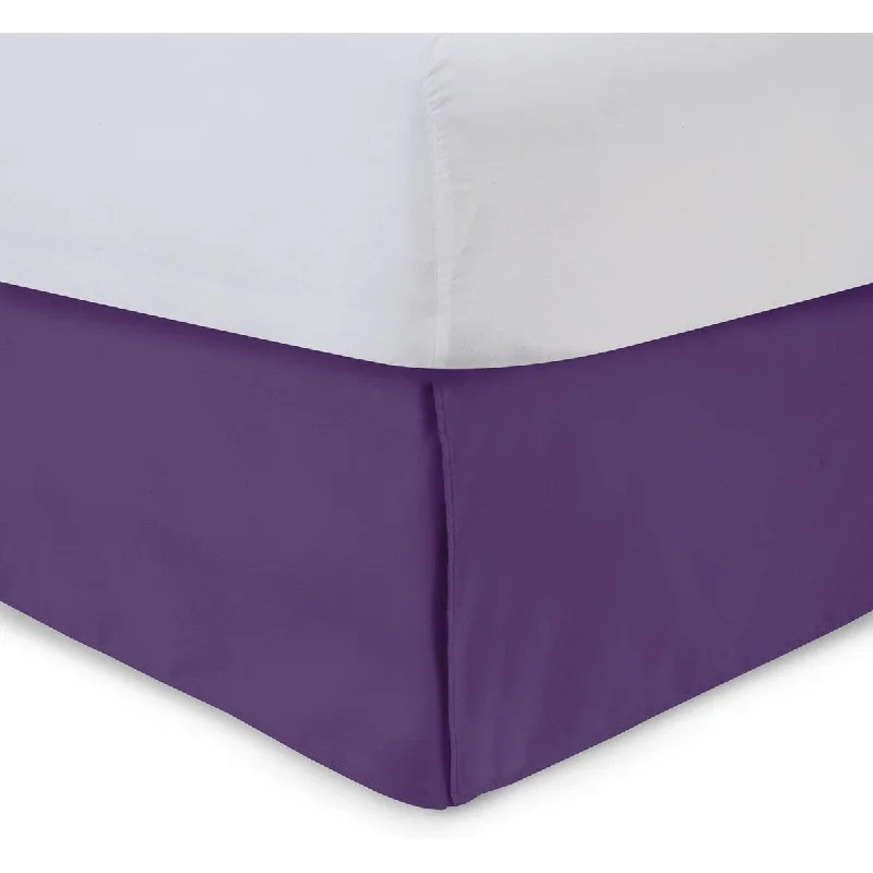 Tailored Bedskirt with Split Corners -14 inch Drop, Grape, Full