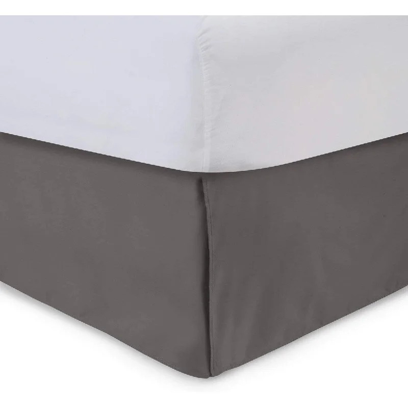 Tailored Bedskirt with Split Corners -14 inch Drop, Grey, Full