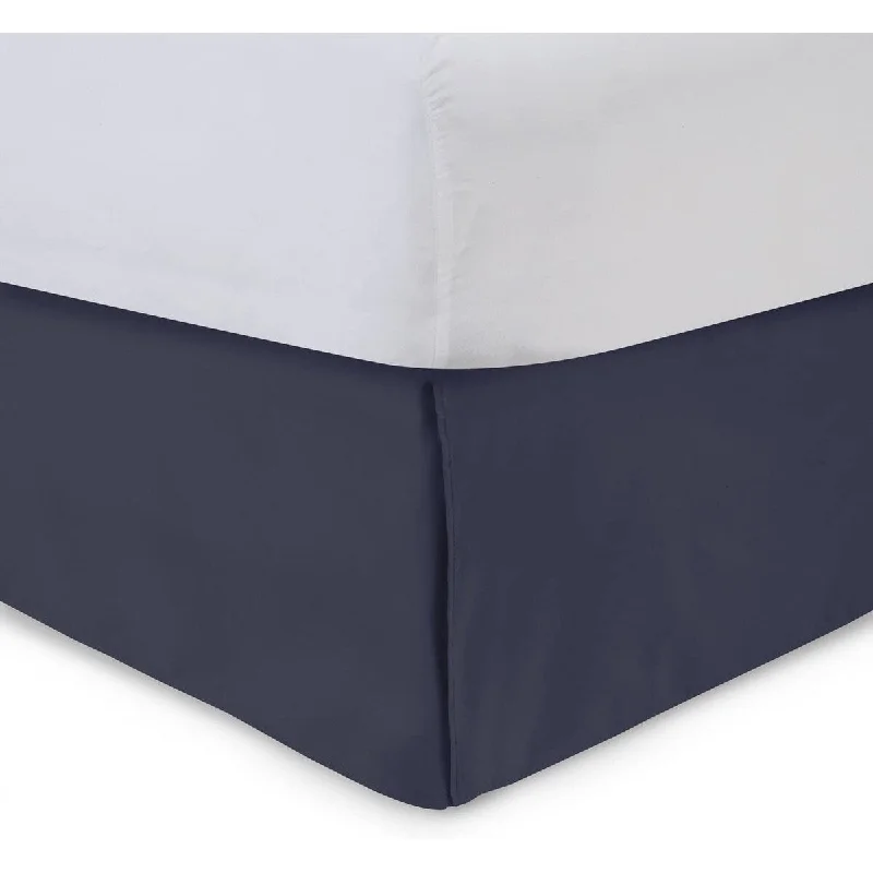 Tailored Bedskirt with Split Corners -14 inch Drop, Navy, Full