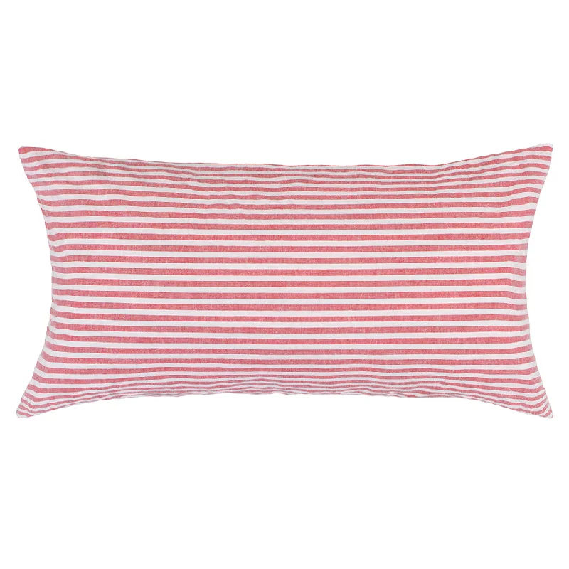 The Classic Red Horizontal Seersucker Throw Pillow