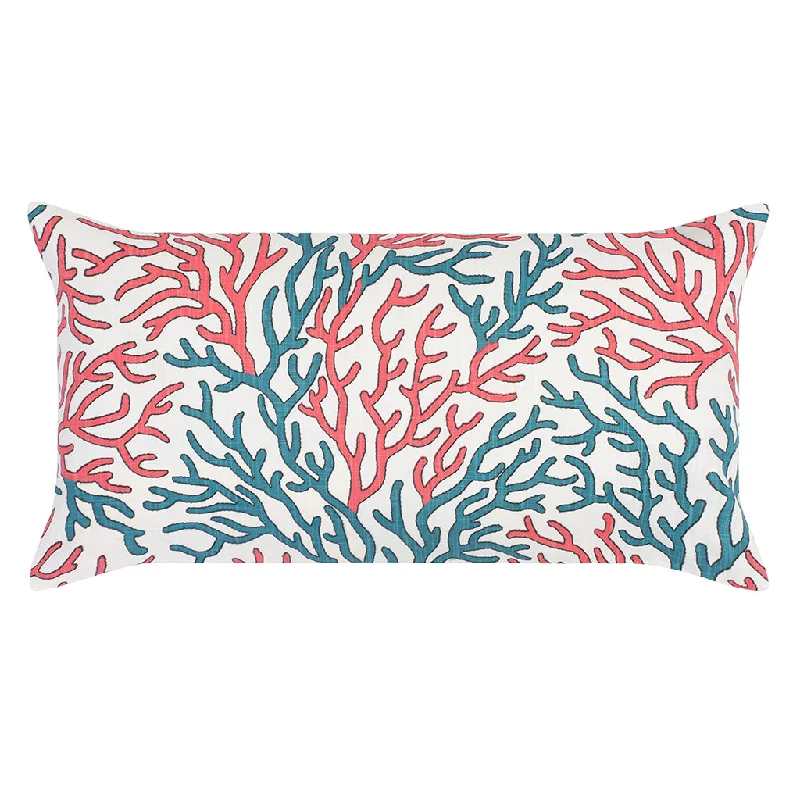 The Coral and Teal Reef Throw Pillow