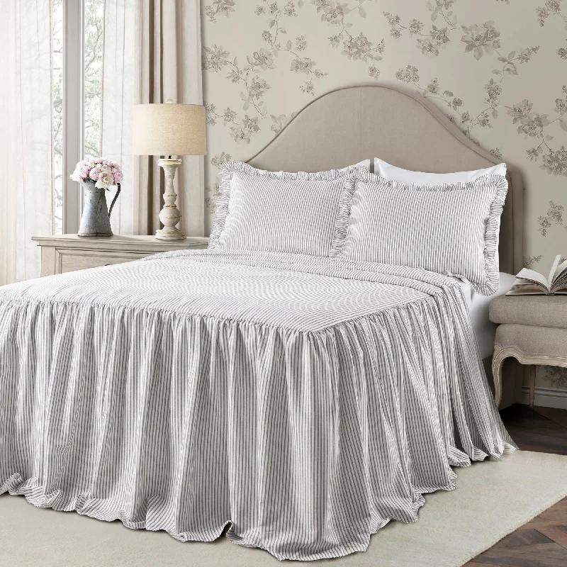 Ticking Stripe Bedspread 3Pc Set