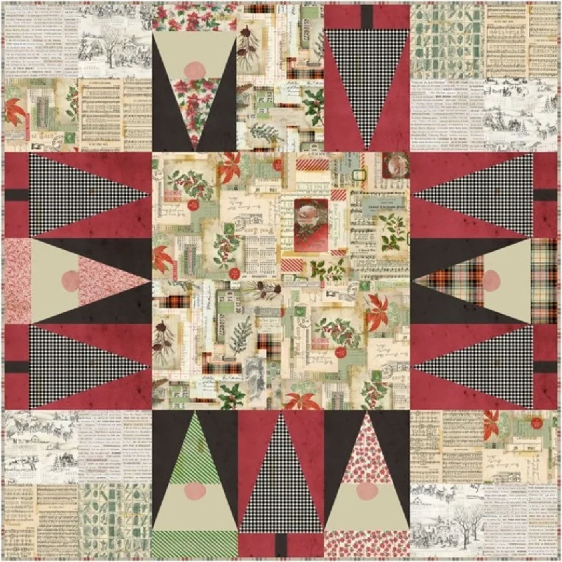 TIM HOLTZ - HOLIDAY PAST - Balsam Gnomes Table Topper or Tree Skirt Quilt Kit