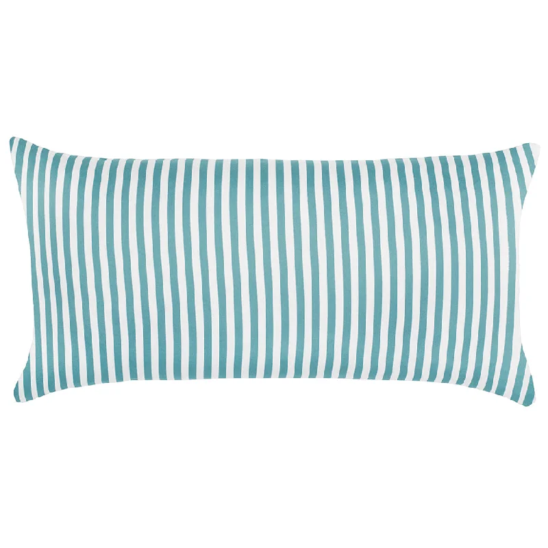 Turquoise Striped Throw Pillow