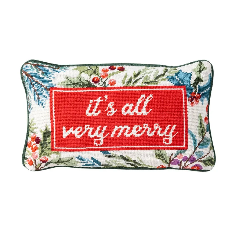 Very Merry Needlepoint Pillow