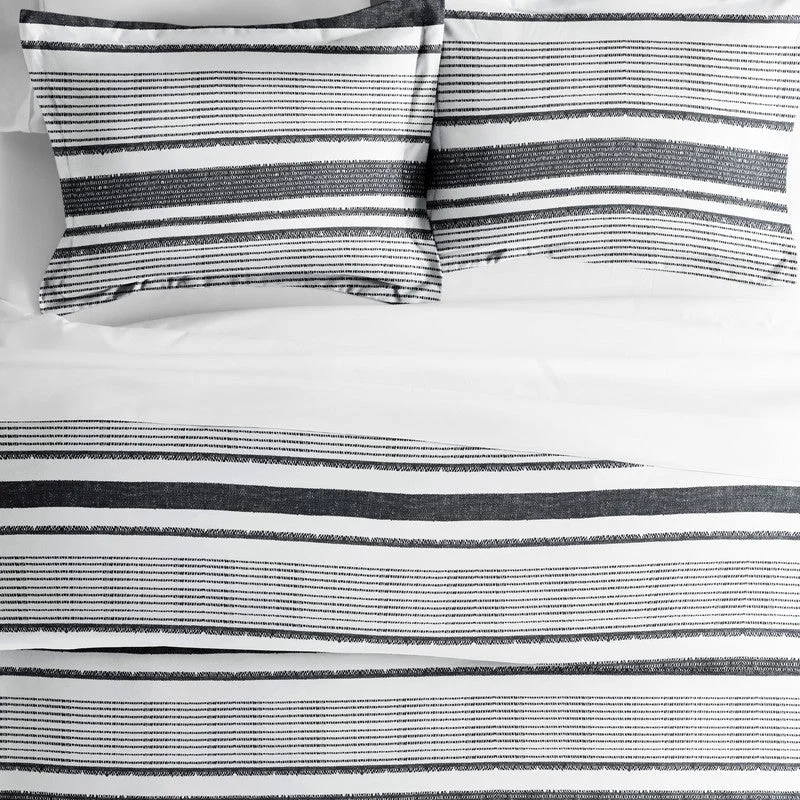 Vintage Stripes Light Gray Pattern Duvet Cover Set Ultra Soft Microfiber Bedding, Full/Queen