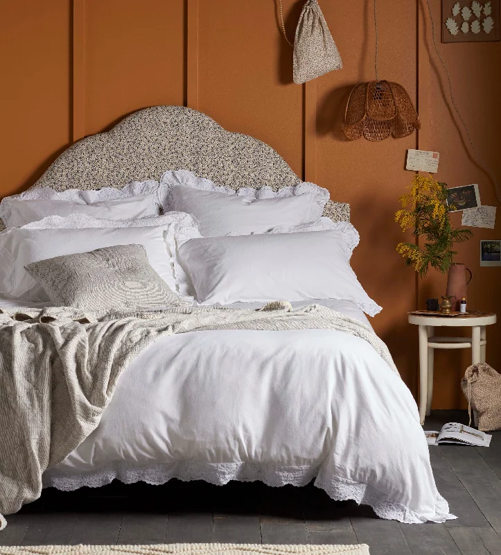 White Elsie Cotton Linen Duvet Cover