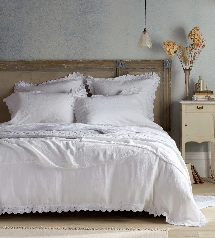 White Violet 100% Linen Duvet Cover